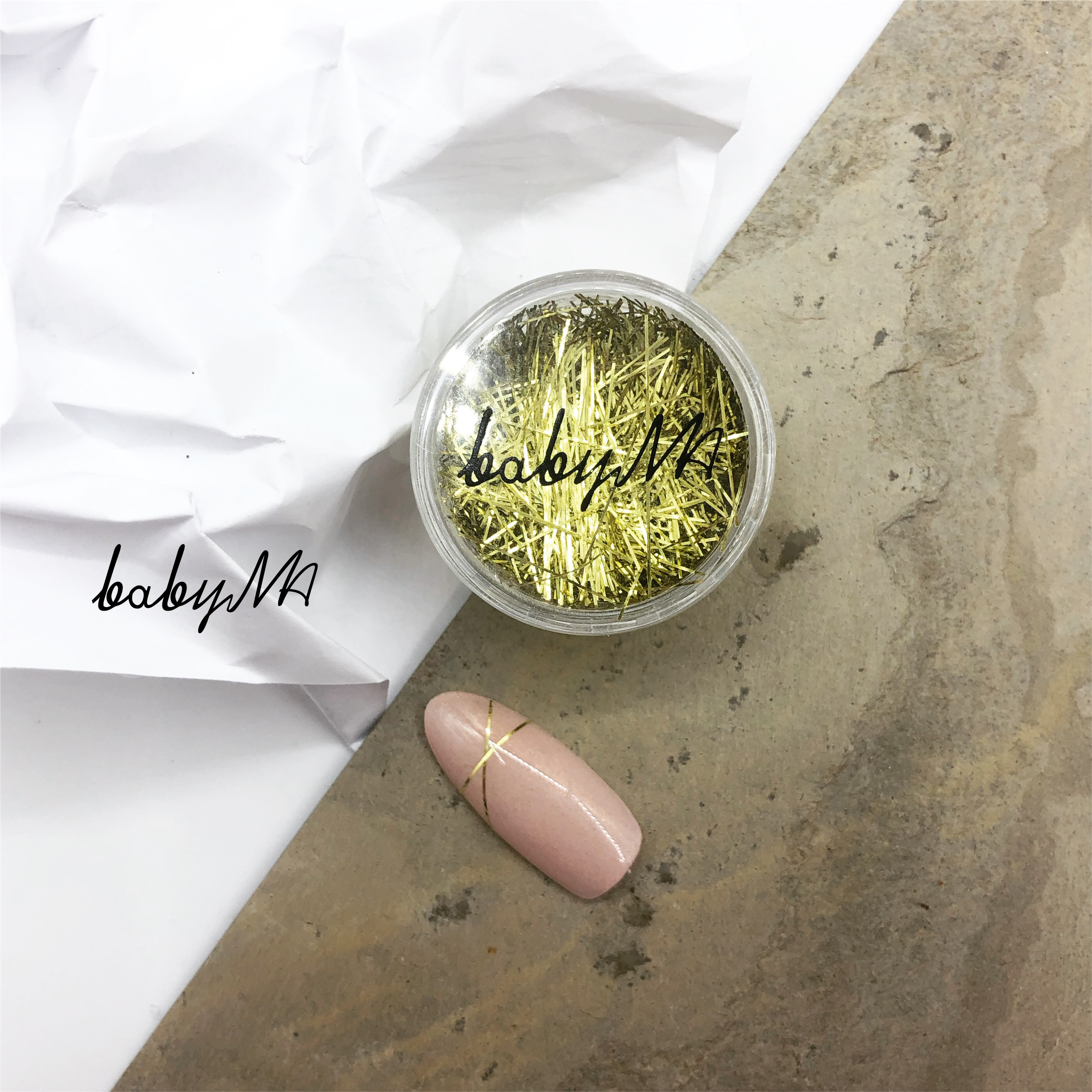 Babyma July new nail nail, gold and silver line 6 colors optional