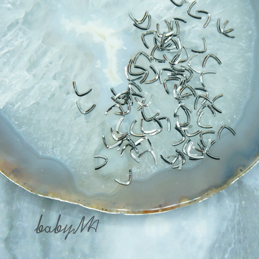 Babyma October new Nail Ornaments Retro Open Smile Metal Accessories 149