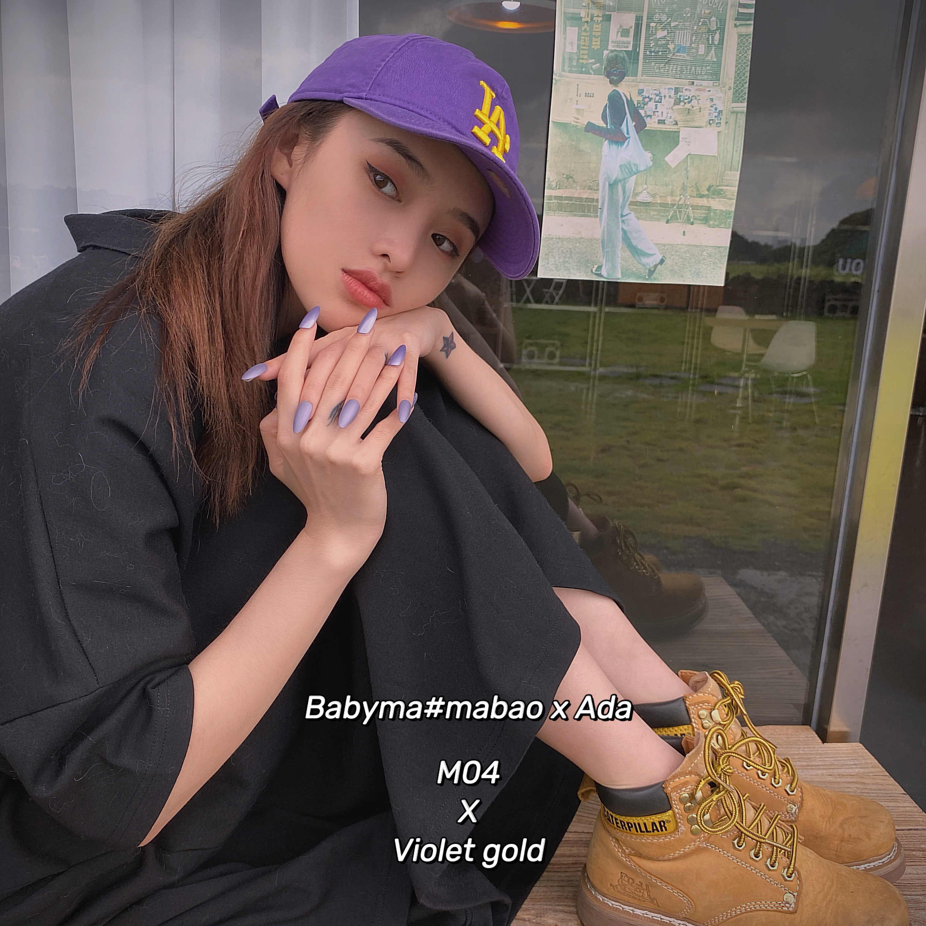 (mappomei chia) babyma color gum metal glue Violet Gold-M04 purple