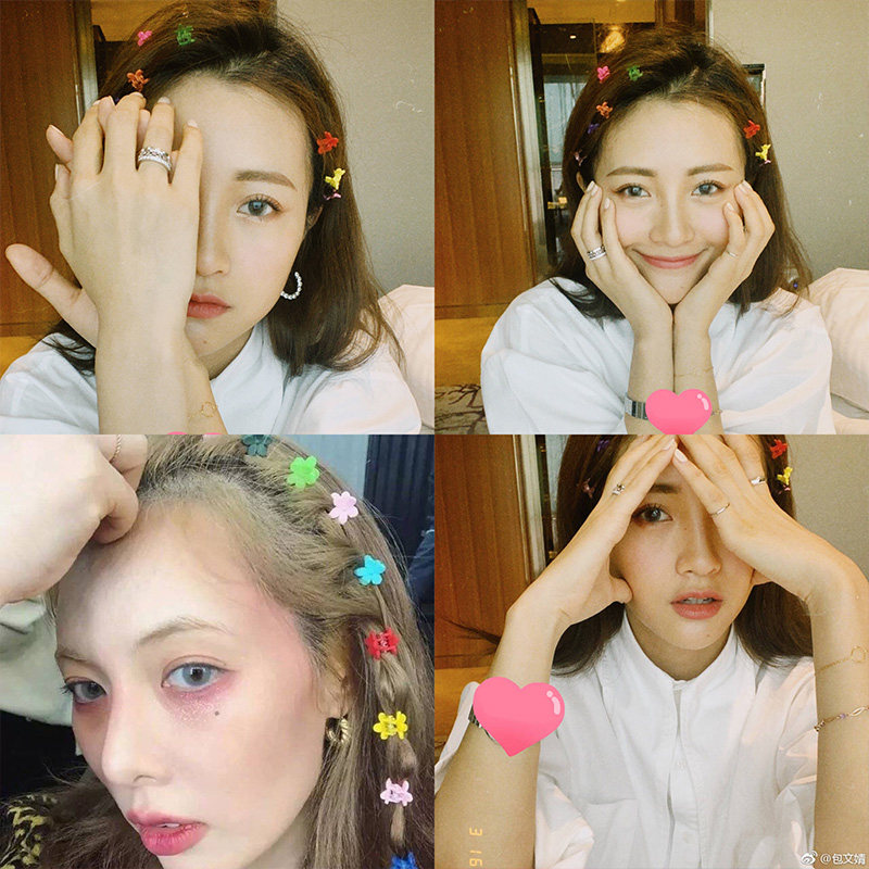 South Korea's elegant and elegant hair clip candy color cute flowers Mini small number catch pins net red hair clip headwear