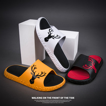 2021 new antler slippers mens summer trend personality outside wear thick bottom non-slip deodorant outdoor extra-large size cool drag men