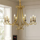 All-Copper French Vintage Candle Chandelier American Mid-Century Style Living Room Lamp Romantic Art Golden Bedroom Dining Room Lighting Fixtures