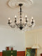 French villa duplex staircase chandelier light luxury retro crystal candle lamp middle-aged empty living room bedroom dining room lamp