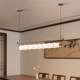 Song Dynasty Aesthetic Restaurant Chandelier, Vintage Natural Wabi-Sabi Style Bar Table Lamp, Silk Dining Table Long Strip Designer Everyday Style