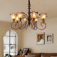 French-Style Living Room Chandelier, Mid-Century Style, Melard Flower Glass, Master Bedroom Lamp, High-End American Retro Dining Room Lamp