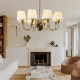 American-Style Vintage Living Room Chandelier, Solid Wood Nordic-Style Master Bedroom Lamp, Old Money Style Dining Room Lamp, French-Style Mid-Century New Model Lamp