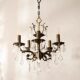French-Style Chandelier, American Retro Living Room Lamp, All-Copper Candle Crystal Decorative Lamp, Dining Room Master Bedroom Zhongshan Lighting Fixtures