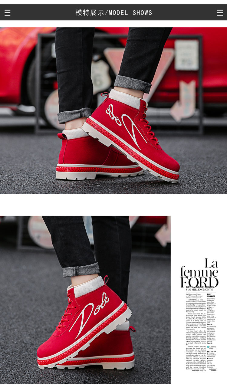Mùa đông mới 2018 Martin ủng nam booties thông thường giày nam cao giày hoang dã giày xu hướng Hàn Quốc giày nam lacoste