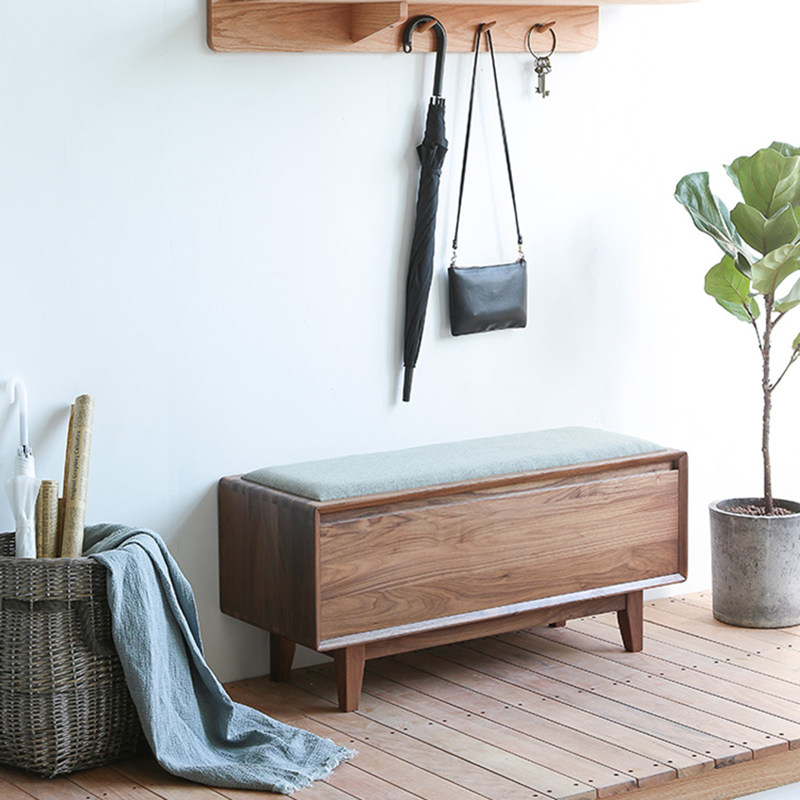 Home door changing shoe stool shoe cabinet combination Nordic storage stool solid wood bed end stool porch simple modern sofa stool