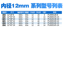 6001 coated rubber bearing pulley internal diameter 12 flat soft glue rolling wheel PU polyurethane excellent rubber guide wheel PUd12