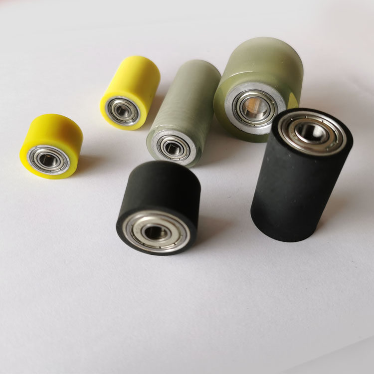 Coated rubber bearing pulley polyurethane bearing PU rubber wheel roller wheel silent anti-wear double bearing aluminium core coated rubber