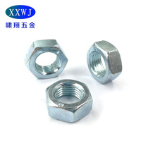 Spot galvanized beauty hexagonal thin nut fine tooth anti-wire buckle bearing screw cap left tooth flat connecting rod screw cap