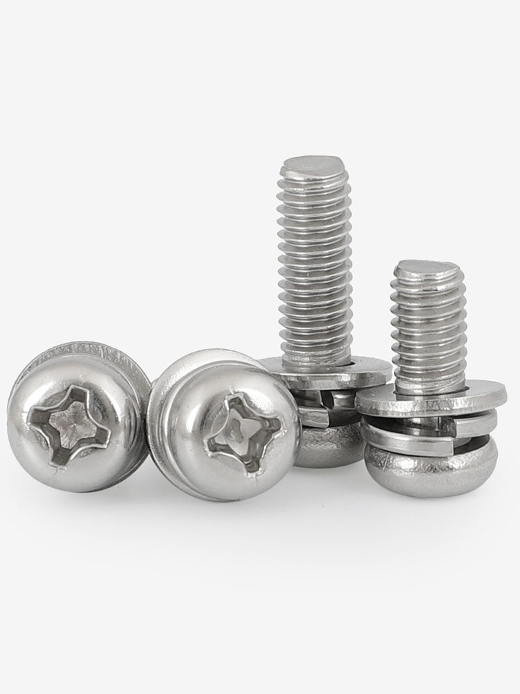 M3M4M5M6M8 304 stainless steel round head cross three combined screw GB9074 8 Bring your own spacer bolt