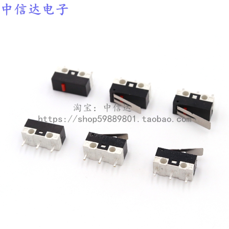 Mouse switch micro-switch small 3-foot switch with no handle Tap three-pin button straight foot straight plug
