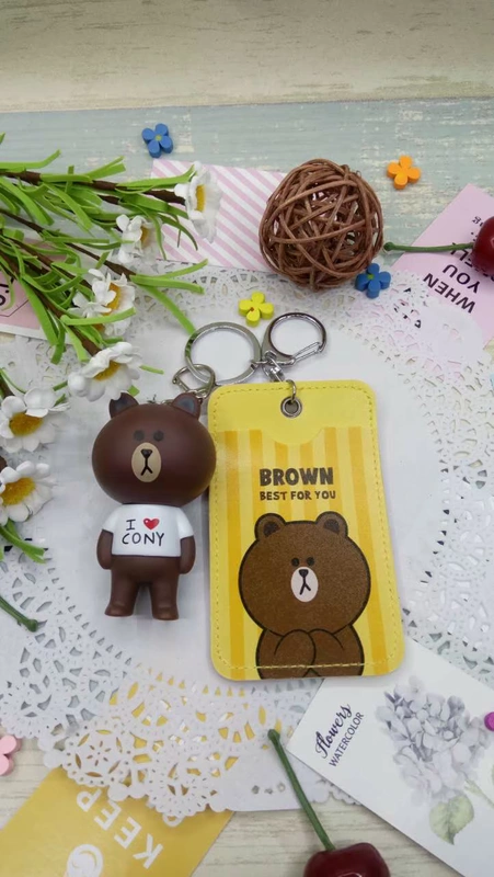 Brown Xiong Ke Niu Rabbit Cặp đôi Thẻ xe buýt thành phố Thẻ sinh viên Thẻ gạo Thẻ ID Thẻ Metro