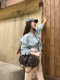 Cultivator Original Niche Retro Color-Blocking Plaid Single-Shoulder Underarm Crossbody Bowling Bag 2026
