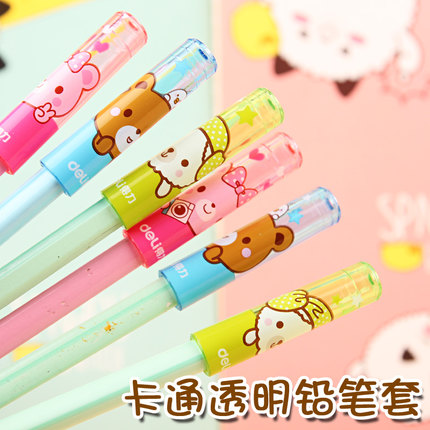 Full 25 able 0505 pencil cap pen cap Pen Cap Cartoon Pencil Sleeve Protective Cap Cute 6 bags