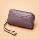 Бумажник, длинная сумка через плечо, модная маленькая сумка клатч, кожаный мобильный телефон с молнией, из натуральной кожи, городской стиль