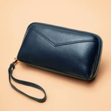 Бумажник, длинная сумка через плечо, модная маленькая сумка клатч, кожаный мобильный телефон с молнией, из натуральной кожи, городской стиль