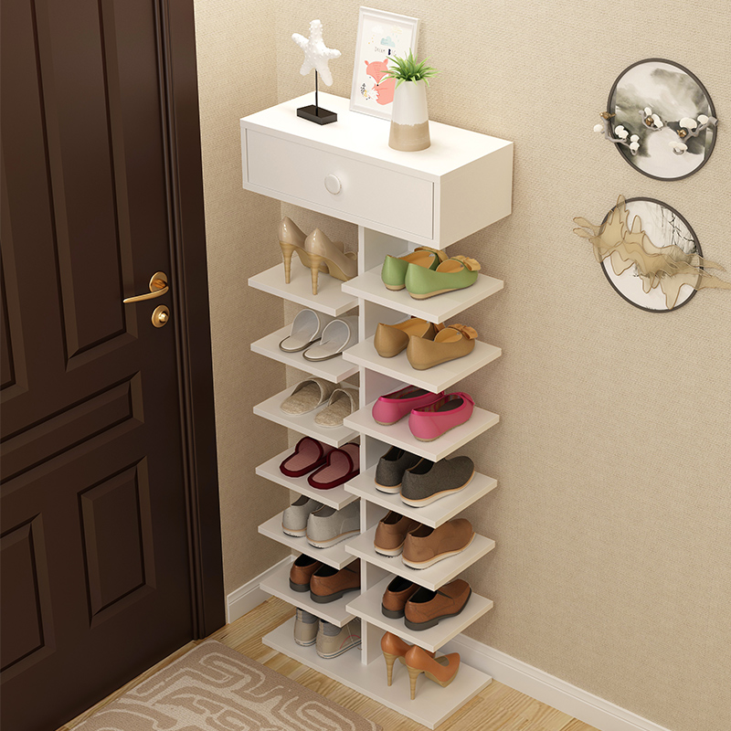 Multi-layer shoe rack simple door put economical shoe cabinet home indoor good-looking storage space-saving narrow storage rack
