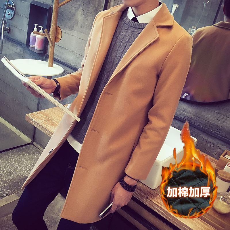 Windcoat xu hướng nam giới ở nam giới dài của mùa thu áo khoác 2020 mới mùa thu áo khoác nam mùa thu áo khoác làm việc / mùa đông