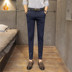 Quần âu nam Slim Hàn Quốc phiên bản của xu hướng dài quần chân chín điểm phù hợp với phù hợp với quần stretch nam miễn phí chống nhăn Suit phù hợp
