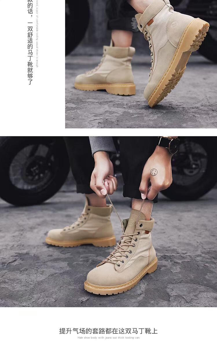 Martin boot nam 2018 mùa thu mới giày nam Giày gió Anh ủng công cụ ủng sa mạc ủng cao giầy lười