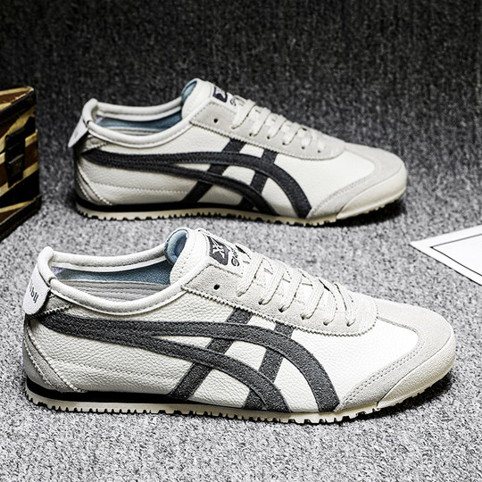 Men's autumn and winter breathable and deodorant genuine leather casual sneakers for students, retro moral training shoes, soft-soled small white Forrest Gump sneakers