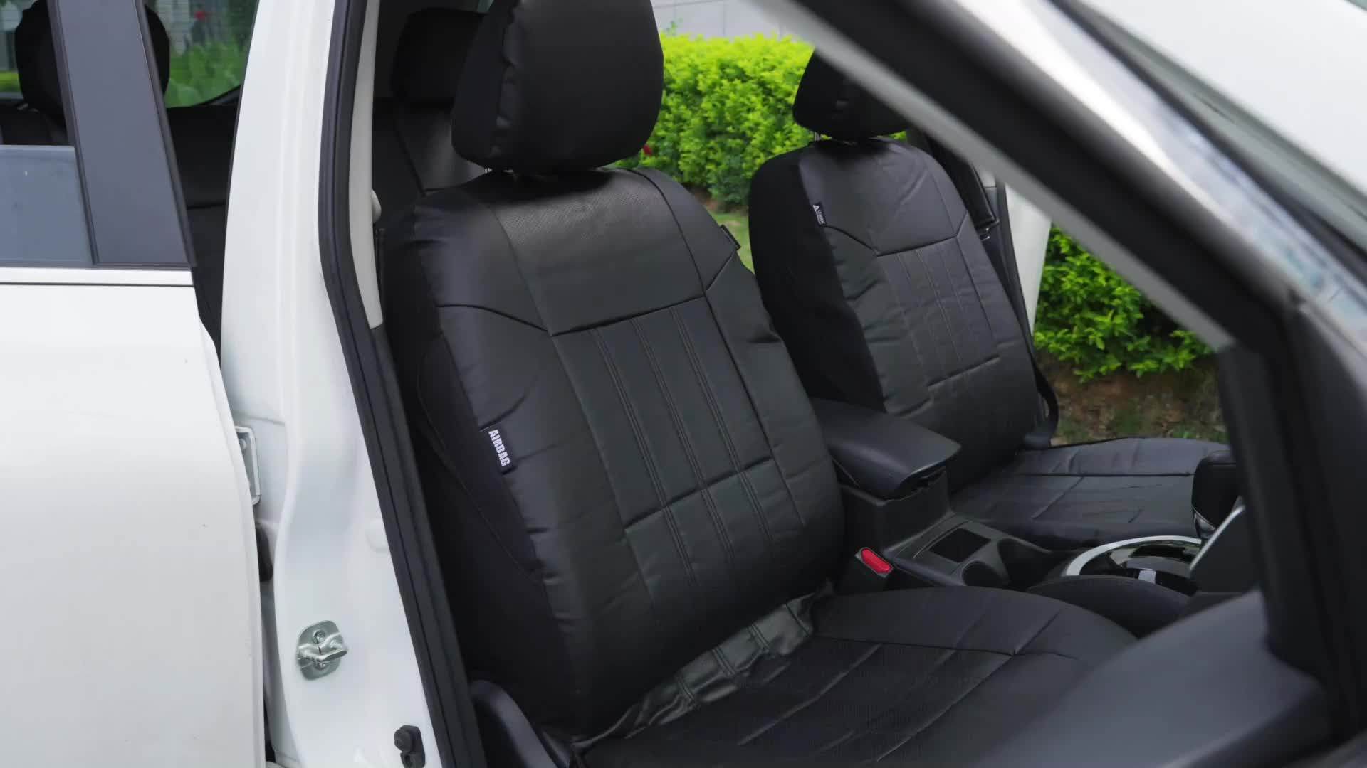 16pcs Full Set General Car Seat Covers Faux Leather Low Back Universal