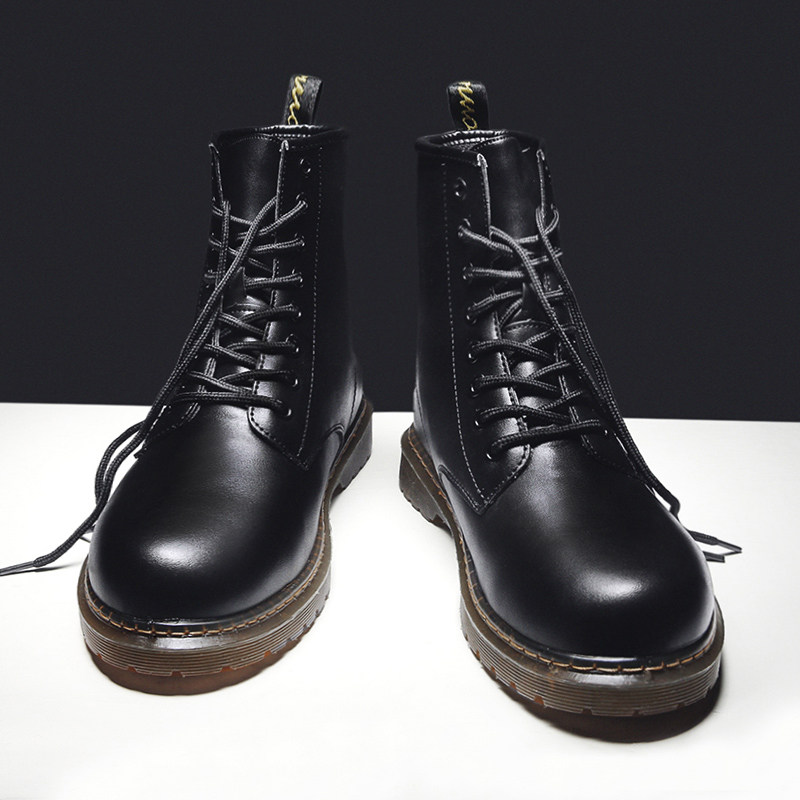Martin boots Men's shoes High drum Inn Wind Han version Spring shoes Overalls boot Men Leather Boots Gush Winter Cotton Shoes