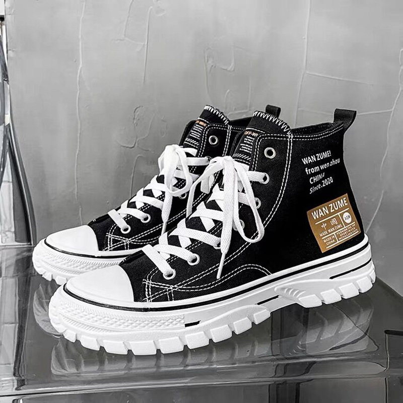 Autumn Canvas Shoes for Men, Casual Shoes with Soft Soles, Trendy Youth Sneakers, High-Top Sports Shoes for Men Autumn Canvas Shoes for Men, Casual Shoes with Soft Soles, Trendy Youth Sneakers, High-Top Sports Shoes for Men