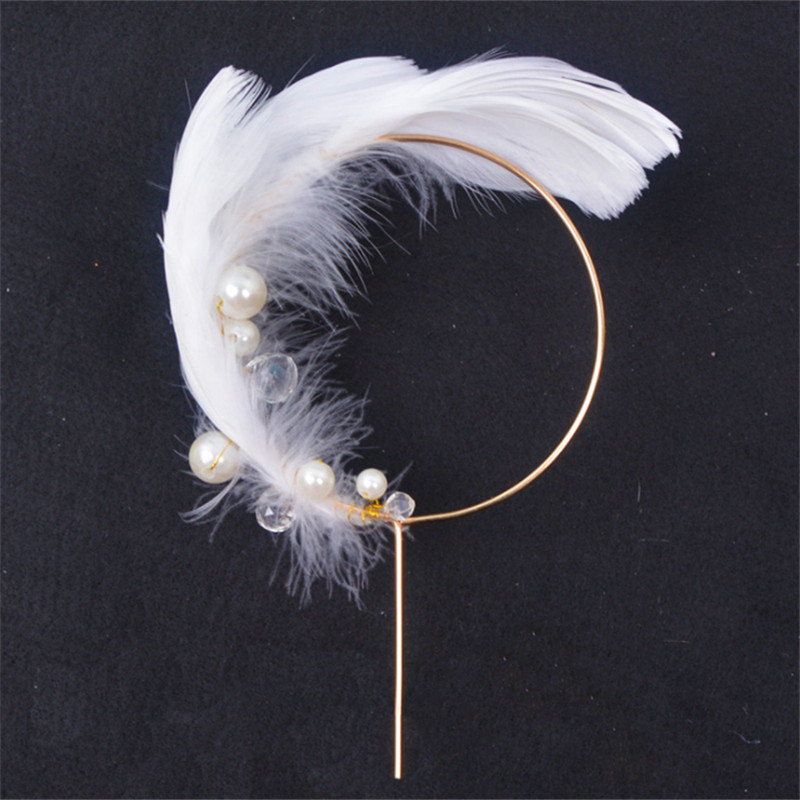 Tanabata Valentine's Day cake decoration flower fairy 3-piece set of light string princess ornaments plug-in feather ring Feather egg