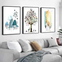 Living room decoration painting sofa background wall painting modern simple Nordic mural non hole triplet