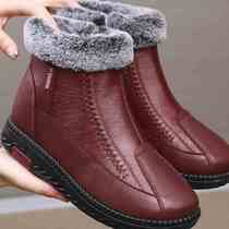 Old Beijing Cloth Shoes Winter Old Man Plus Suede Thickening Mom Shoes Waterproof Cotton Shoes Soft Bottom Non-slip Middle Aged Warm Women Shoes