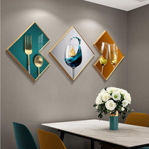 Restaurant decoration painting modern minimalist dining room wall multilateral Diamond murals living room hanging painting Golden Sail Elk Wine Glass painting