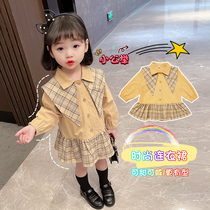Girls  spring dresses Childrens princess dresses Spring and Autumn 2 foreign style 3-year-old baby spring skirts Childrens plaid skirts
