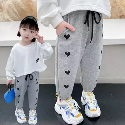 Girls pants Spring and Autumn wear baby children's sports pants Autumn 2 children's autumn pants 1-3 years old baby casual pants