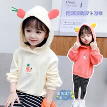 Girls spring clothes 2021 new foreign style little virgin treasure spring sweater childrens clothes female baby spring and autumn top
