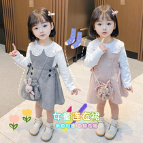 Girls spring dress 2021 new Korean version of the child princess dress female treasure Yangqi spring baby skirt spring and autumn
