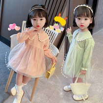 Girls spring dress childrens princess dress Spring and Autumn 2 foreign gas 3 children female treasure Spring skirt female baby gauze dress