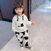 Girls spring suit 2021 New style fashionable children spring sports clothes children baby spring autumn clothes
