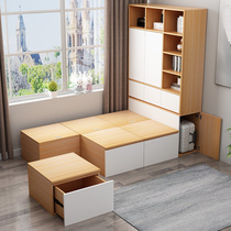 Small family type tatami bed 1 5 m Composition containing box storage box Bedroom furniture Provincial space Cube can be customised