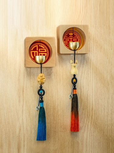 Открытие двери дверного звонка Чистая медная входная дверь напоминает индивидуальную дофаминовую китайскую входную холодильник, оформление колокольчика колокола колокольчика