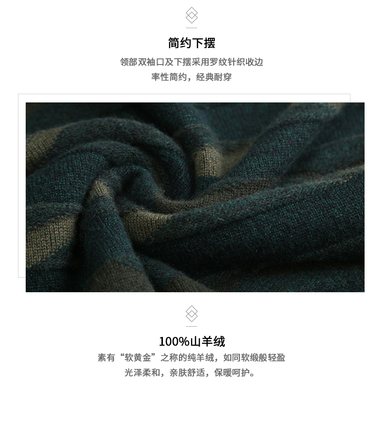 SUPERYANG Dingji cừu 17 mùa đông tinh khiết cashmere áo len nam dày jacquard áo thun áo len mô hình sóng đáy áo