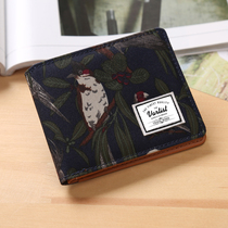 Roy wallet parrot pattern canvas wallet male full card youth wallet male and female high school student wallet