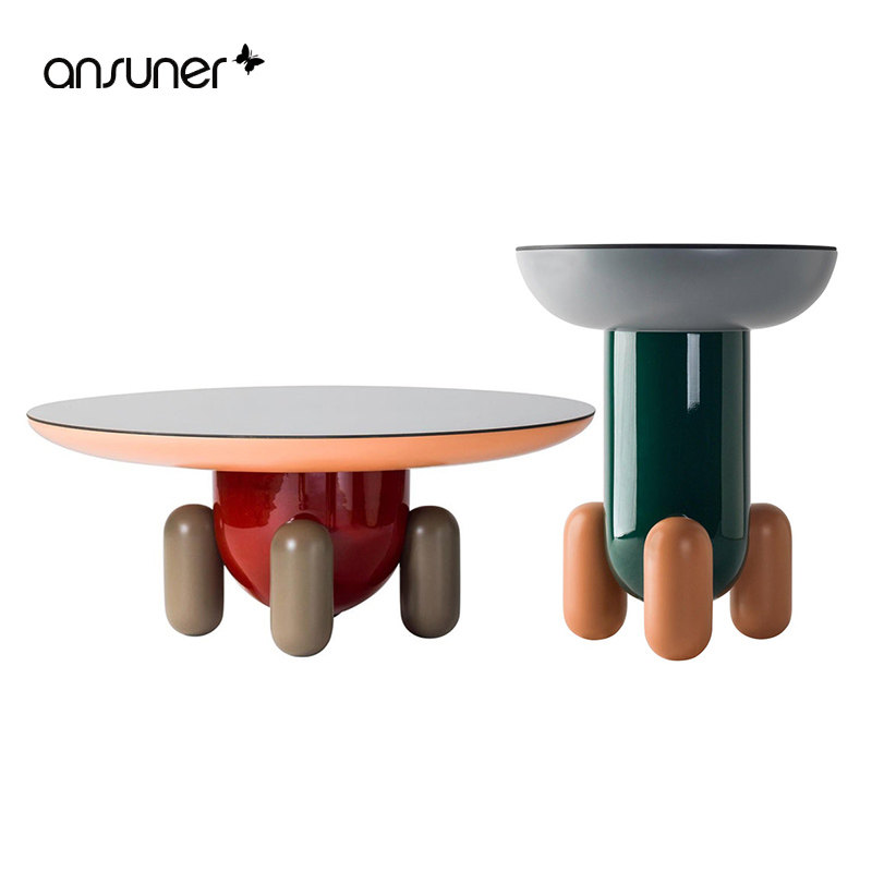 Nordic designer space flying saucer rocket tea table ins creative corner round table showroom model room villa living room