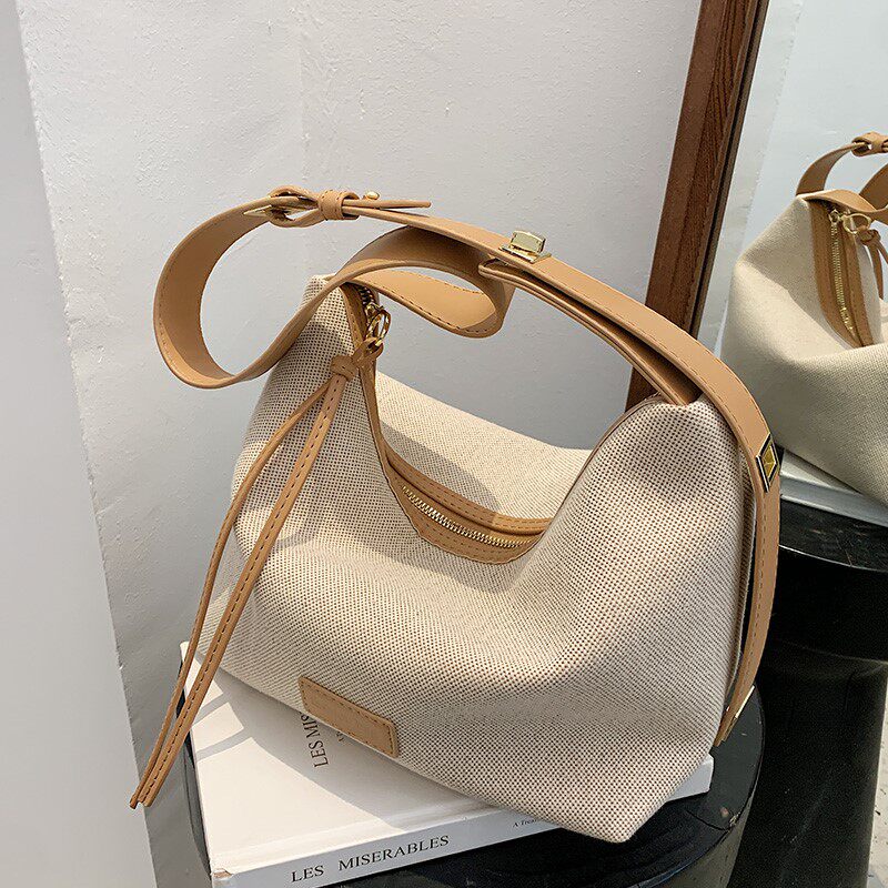 French Sandro Ifashion 2022 new fashion single shoulder underarm bag canvas all-match messenger tote bag