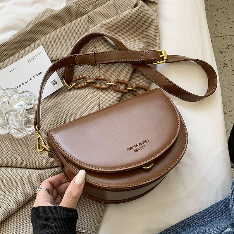 French Sandro Ifashion 2022 new fashion women's bag soft leather saddle messenger bag all-match shoulder bag