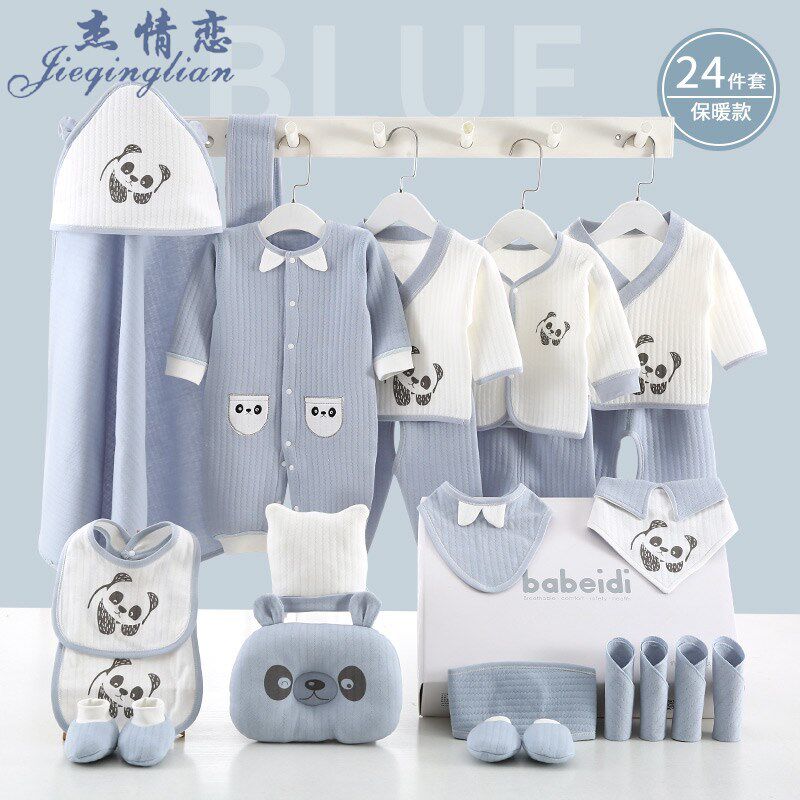 New newborn gift box pure cotton baby clothes spring and autumn suit Newborn full moon gift newborn baby autumn and winter