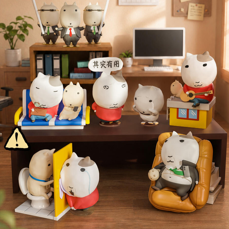 Retro Cat No Escape Series Blind Box Figurine Desktop Workstation Ornament Handmade Figurine Plzdot Gift